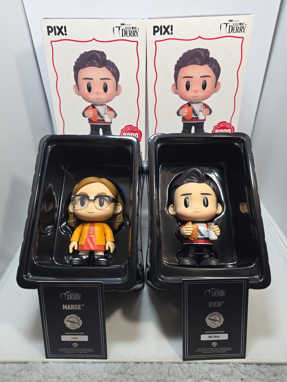 PIX! HBO Welcome To Derry Rich Hero & Marge Chase Vinyl Figures LE 5000 Set (A2)